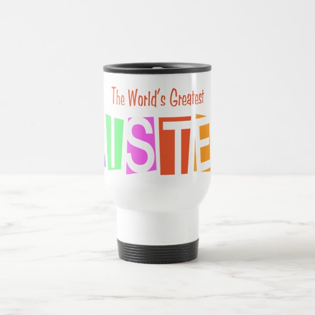Retro World's Greatest Sister Travel Mug (Center)