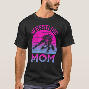 Retro Wrestling Mom Sports Mama Wrestler Mother's  T-Shirt