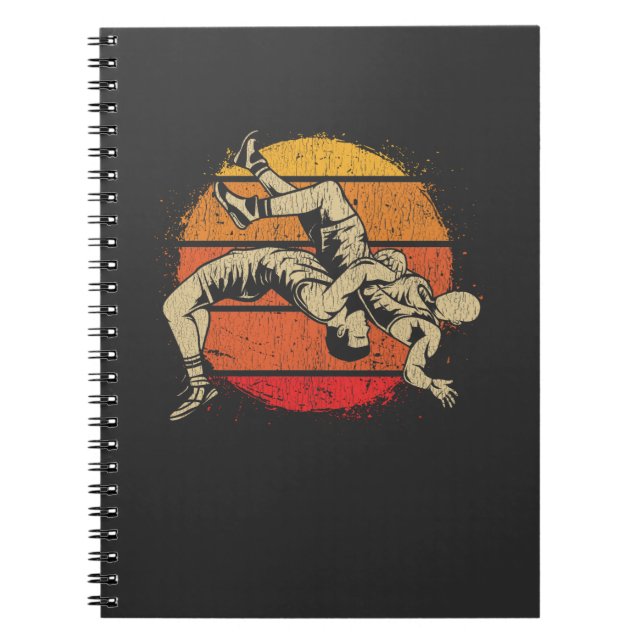 Retro Wrestling Sport Fighter Wrestlers Notebook (Front)