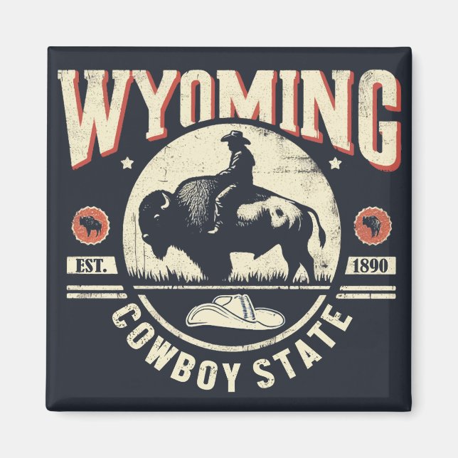 Retro Wyoming Magnet (Front)