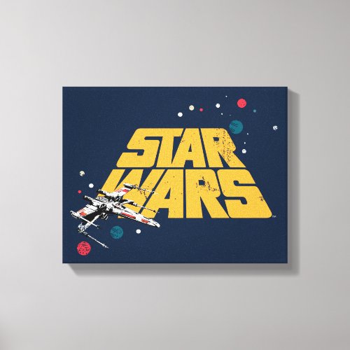 Retro X_Wing In Space Star Wars Logo Canvas Print