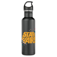 Retro X-Wing In Space Star Wars Logo Stainless Steel Water Bottle