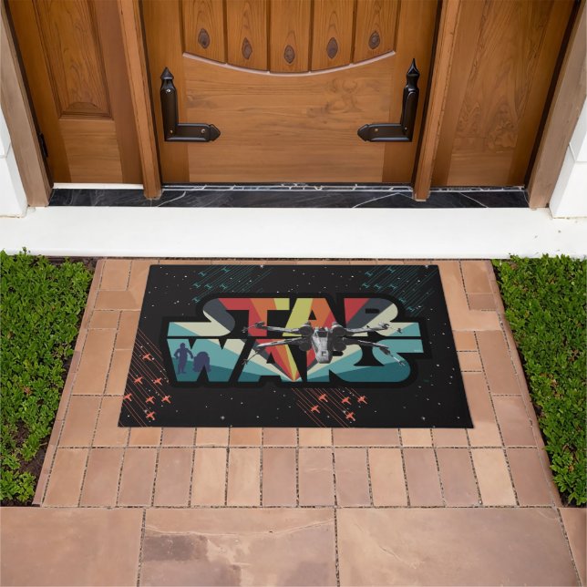 Retro X-Wing Starburst Star Wars Logo Doormat (Outdoor)