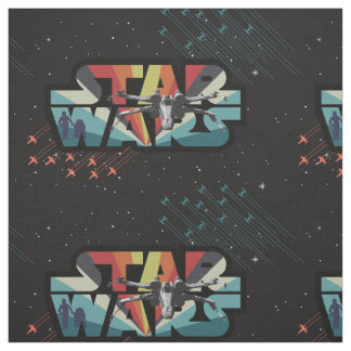 Retro X-Wing Starburst Star Wars Logo Fabric