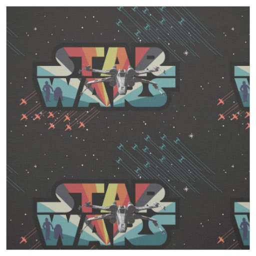 Retro X-Wing Starburst Star Wars Logo Fabric