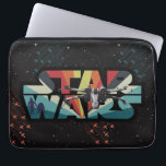 Retro X-Wing Starburst Star Wars Logo Laptop Sleeve<br><div class="desc">Star Wars: Logo-Mania | Colorful retro starburst featuring an X-Wing fighterjet,  R2-D2,  and C-3PO within the letters of the Star Wars logo.</div>