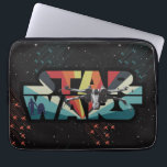 Retro X-Wing Starburst Star Wars Logo Laptop Sleeve<br><div class="desc">Star Wars: Logo-Mania | Colorful retro starburst featuring an X-Wing fighterjet,  R2-D2,  and C-3PO within the letters of the Star Wars logo.</div>