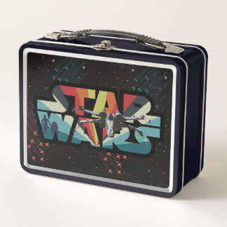 Retro X-Wing Starburst Star Wars Logo Metal Lunch Box