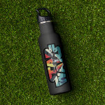 Retro X-Wing Starburst Star Wars Logo Stainless Steel Water Bottle<br><div class="desc">Star Wars: Logo-Mania | Colorful retro starburst featuring an X-Wing fighterjet,  R2-D2,  and C-3PO within the letters of the Star Wars logo.</div>