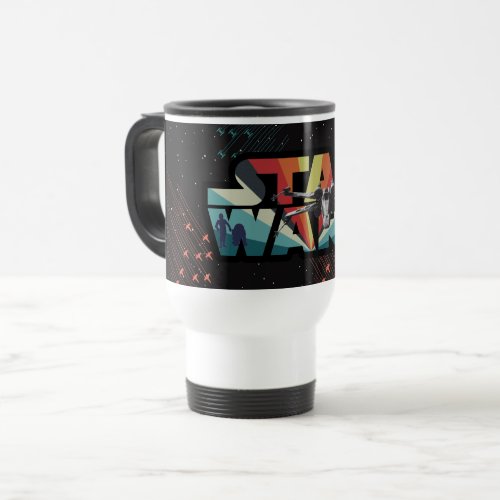 Retro X_Wing Starburst Star Wars Logo Travel Mug