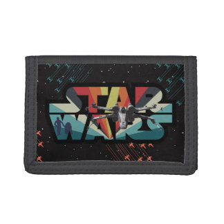 Retro X-Wing Starburst Star Wars Logo Trifold Wallet