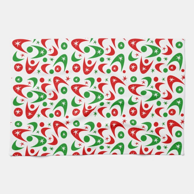 Retro Xmas Boomerangs Towel (Horizontal)