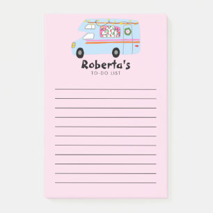 Retro Xmas Camper RV Grocery Shop TO-DO List Post-it Notes