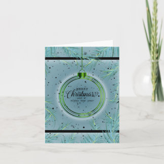 Retro Xmas Frame Branches Merry Christmas Holiday Card