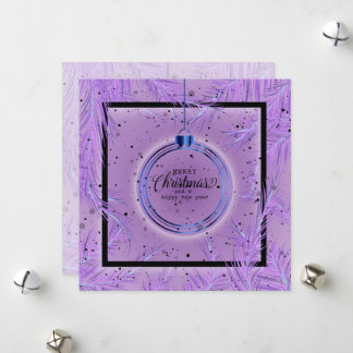 Retro Xmas Frame Branches Merry Christmas Holiday Card
