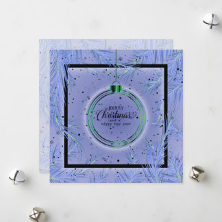 Retro Xmas Frame Branches Merry Christmas Holiday Card