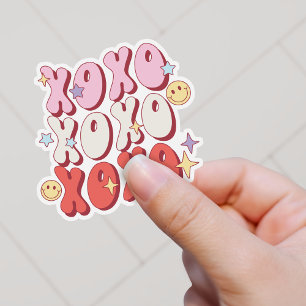 Retro XOXO Happy Valentine's Day Vinyl Sticker