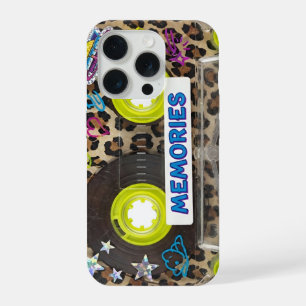 Retro Y2K Cassette Tape 1980s Leopard Print aesthe iPhone 15 Pro Case