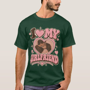 Retro Y2K "I Love My Girlfriend" Custom Heart Phot T-Shirt