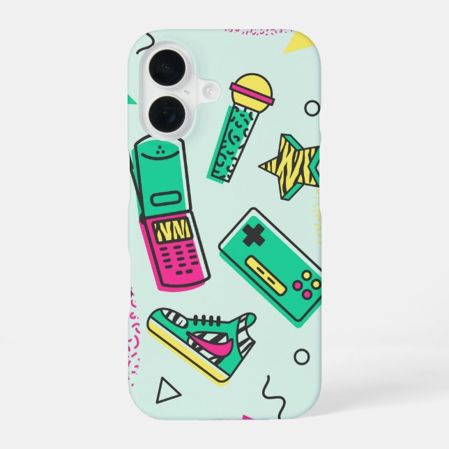Retro Y2K Memphis Tech Pop Iphone Case (Back)