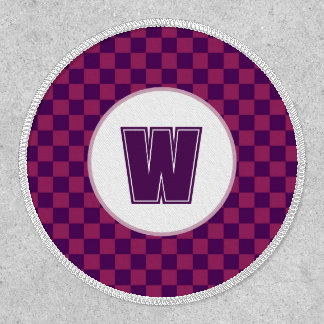 Retro Y2K Style | Purple & Magenta Checkered Round Patch