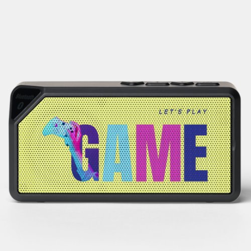 Retro Y2K Tech Synthwave Cyberpunk Gamer Yellow Bluetooth Speaker