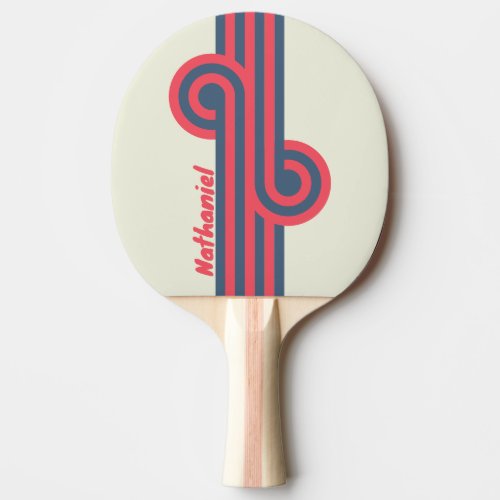 Retro Yacht Club Stripe Loop with Name Ping Pong Paddle
