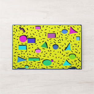 Retro Yellow 80s Memphis Abstract HP Laptop Skin