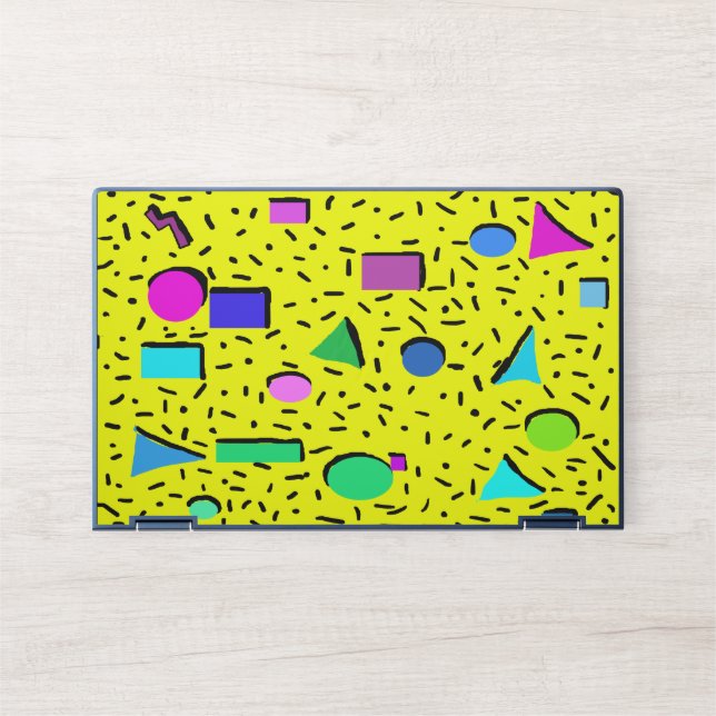 Retro Yellow 80s Memphis Abstract HP Laptop Skin (Front)