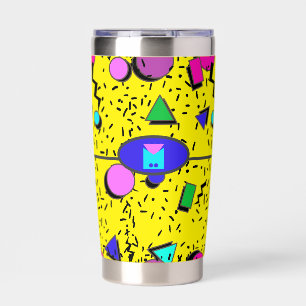 Retro Yellow 80s Memphis Abstract Insulated Tumbler