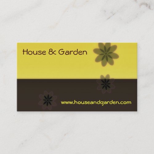 Retro Yellow and Brown Business Cards