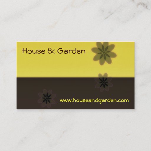Customizable Retro Yellow and Brown Business Cards