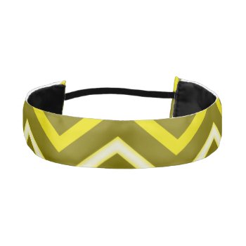 Retro Yellow And Gold Chevron Pattern Zigzag Athletic Headband by macdesigns2 at Zazzle