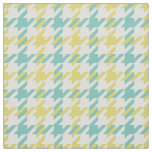 Retro yellow and mint houndstooth plaid pattern fabric