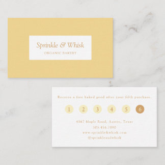 Retro Yellow And Orange Heart Bakery Loyalty Business Card