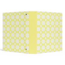 Retro Yellow and White Flower Binder