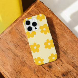 Retro Yellow Beige Floral Whimsical Preppy Hippie  iPhone 16 Pro Case