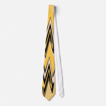 Retro Yellow, Black Zigzap Abstract Art Deco 2