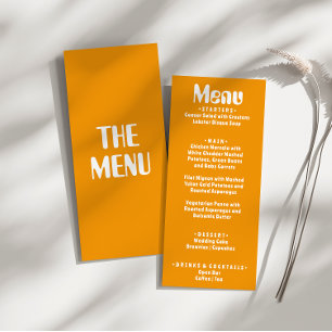 Retro Yellow Bright Groovy Modern Unique Wedding Menu