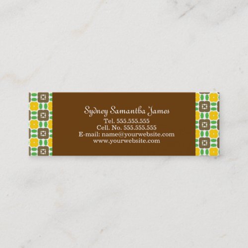 Retro Yellow &amp; Brown Profile Card Business Card