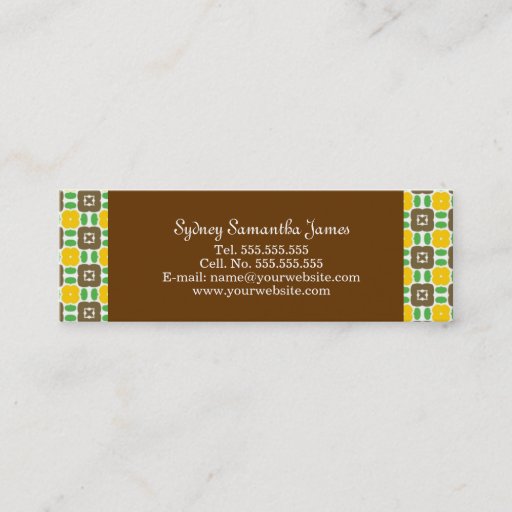Customizable Retro Yellow &amp; Brown Profile Card Business Card