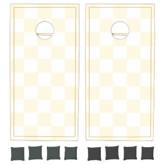 Retro Yellow Checkered Cornhole Set