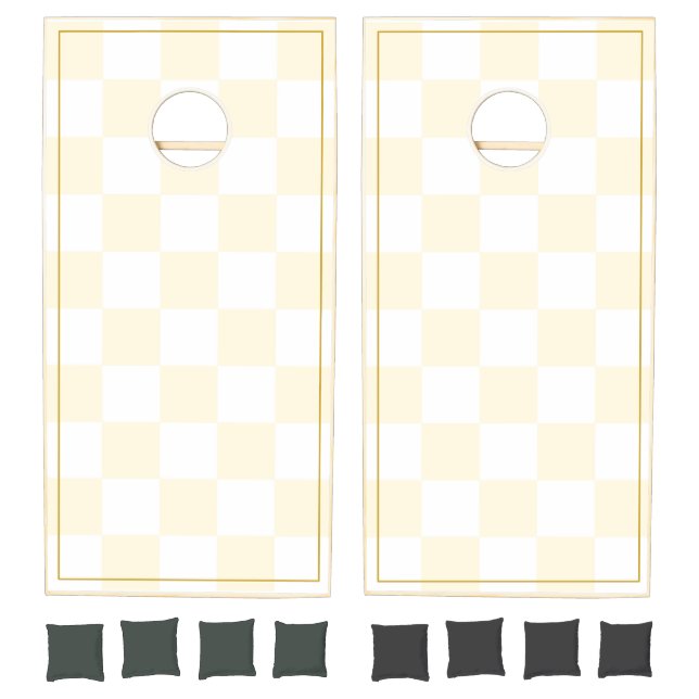 Retro Yellow Checkered Cornhole Set (Set)