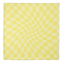 Retro Yellow Checks Warped Checkered Dorm Room