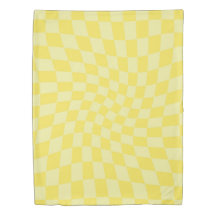 Retro Yellow Checks Warped Checkered Y2k Dorm Room