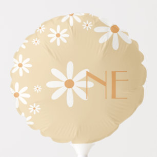 Retro Yellow Daisy First Birthday Party Decor Balloon
