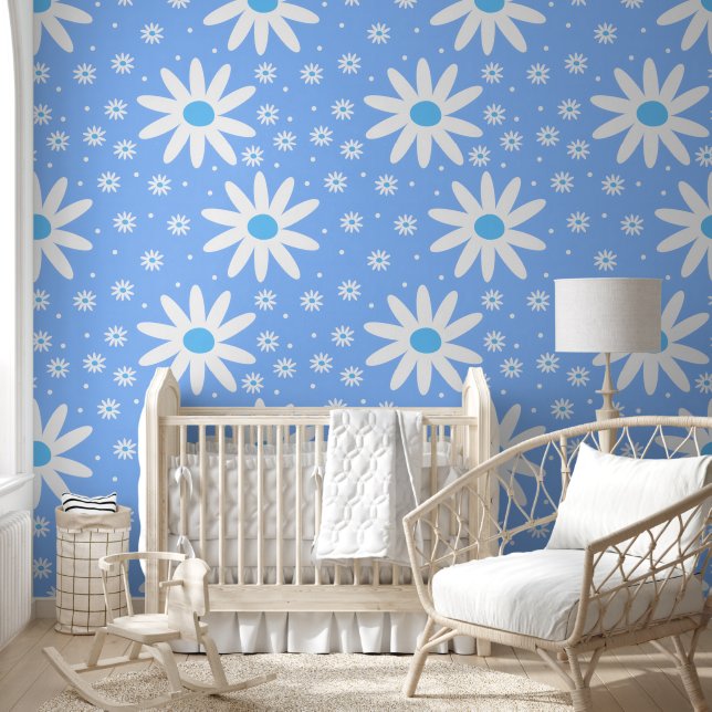 Retro Yellow Daisy Floral Pattern | Groovy 70s  Wa Wallpaper (Kids)