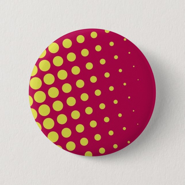 Retro yellow dots pinback button (Front)
