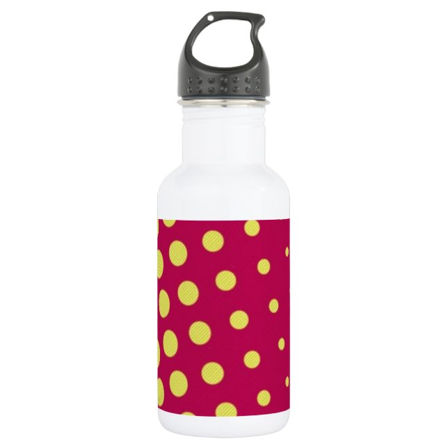 Retro yellow dots water bottle (Front)