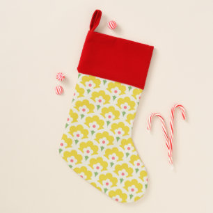 Retro Yellow Flower Garden Pattern Christmas Stocking